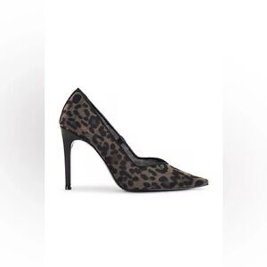 Steve Madden Womens Raz Brown Animal Print Man Made Pumps New
